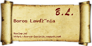Boros Lavínia névjegykártya